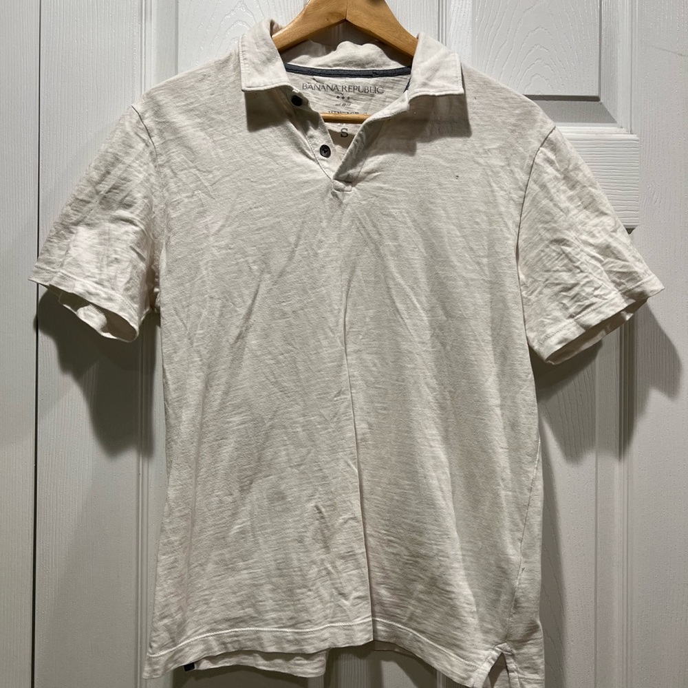 Banana Republic White Polo Shirt